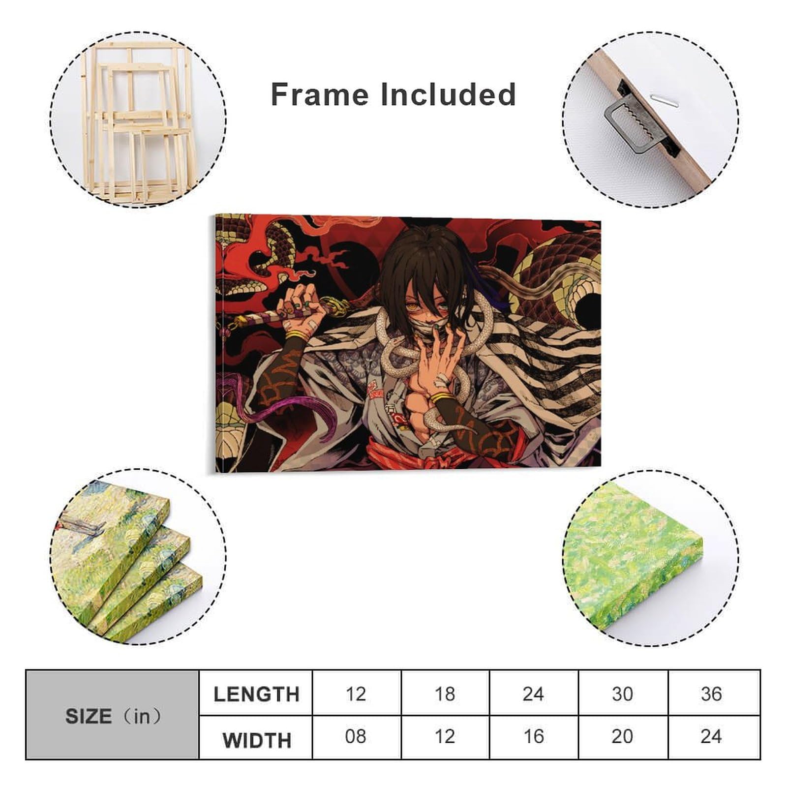 Amazon.co.jp: 60×90cm 鬼滅の刃 アートパネル アートフレーム 蛇柱